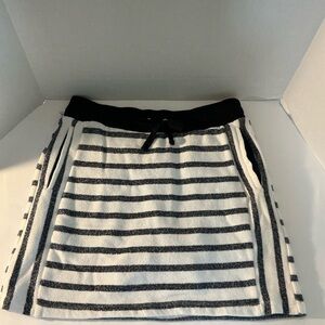 Jones New York White and Blue A-line Mini Skirt with‎ Tie Front